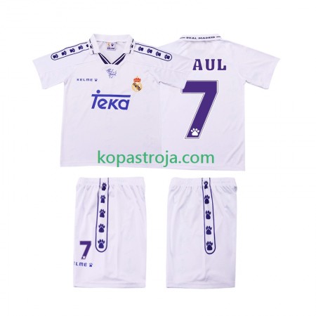 Billiga Fotbollströjor Real Madrid RAUL 7 Retro Barn Hemma tröja 1994 1996 Kortärmad